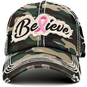 Distress Breast Cancer baseball cap